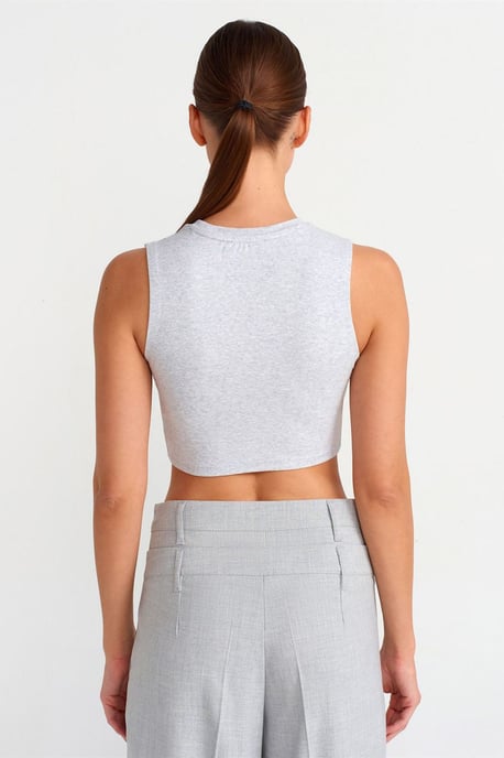 Rippstrick Baumwolle Crop Top - Image 2