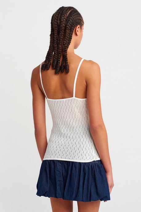 Strukturierte Crop-Cami-Bluse mit Schleifendetail - Image 2