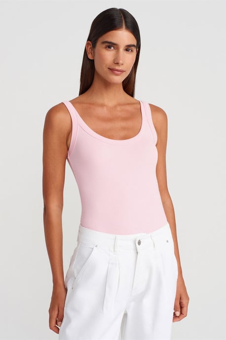 Ärmelloser gerippter Baumwollmischung-Bodysuit - Image 1