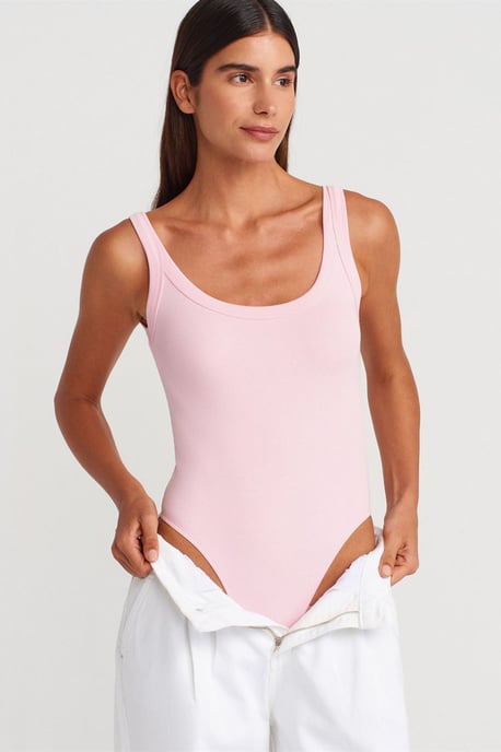 Ärmelloser gerippter Baumwollmischung-Bodysuit - Image 3