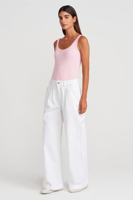 Ärmelloser gerippter Baumwollmischung-Bodysuit - Image 4