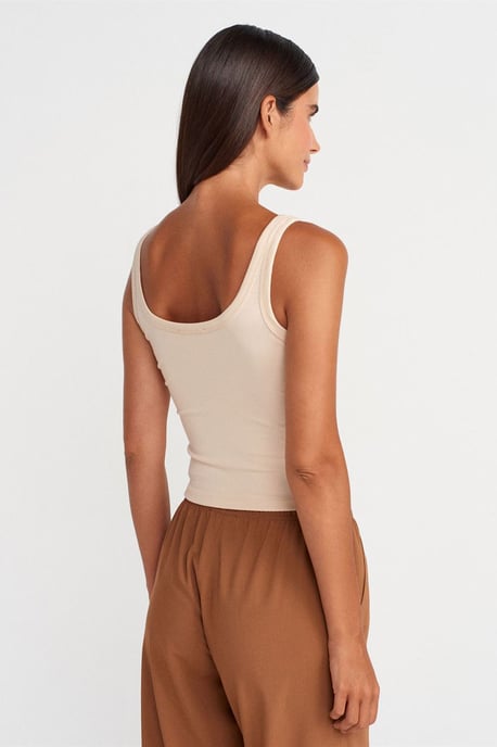 Gerippte Crop-Cami-Bluse - Image 2