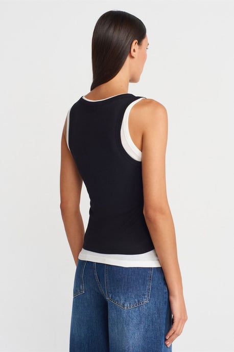 Rippstrick-Baumwoll-Ärmellose Cami-Bluse - Image 2