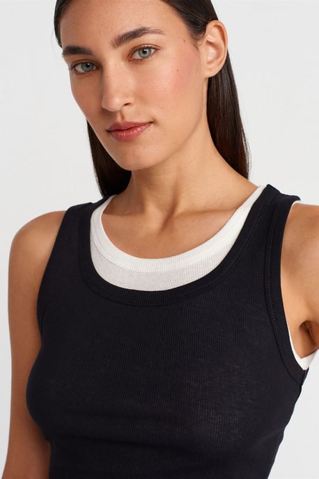 Rippstrick-Baumwoll-Ärmellose Cami-Bluse - Image 4