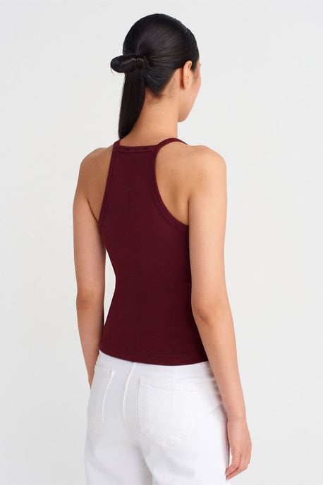 Schmale Passform Rippstrick Cami-Bluse - Image 2