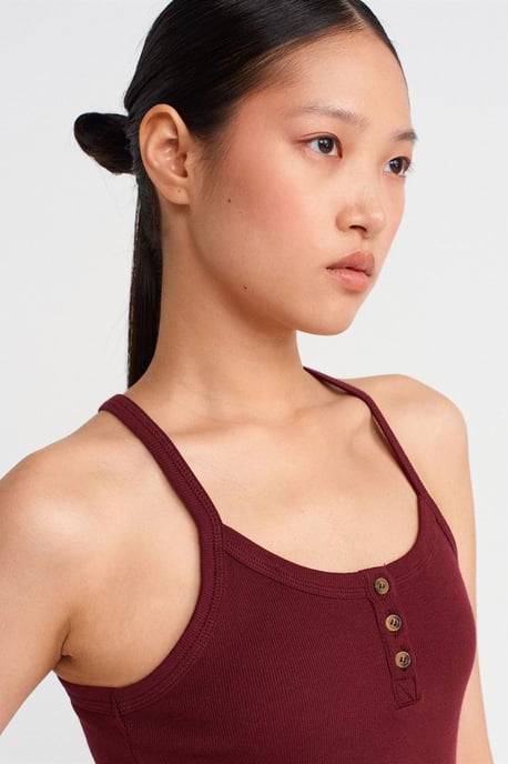 Schmale Passform Rippstrick Cami-Bluse - Image 3
