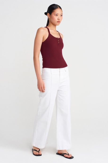 Schmale Passform Rippstrick Cami-Bluse - Image 4