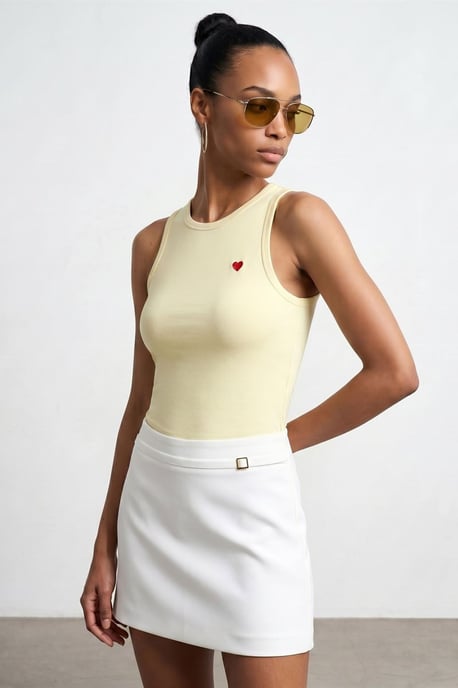 Bestickte ärmellose Slim-Fit-Jersey-Bluse - Image 4