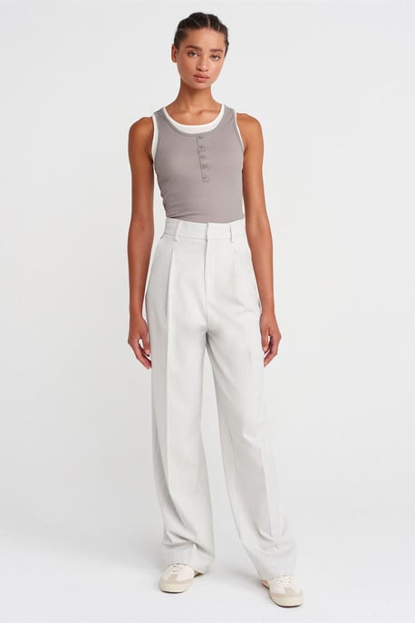 Baumwoll-Rippenshirt ohne Ärmel mit Knöpfen - Image 4
