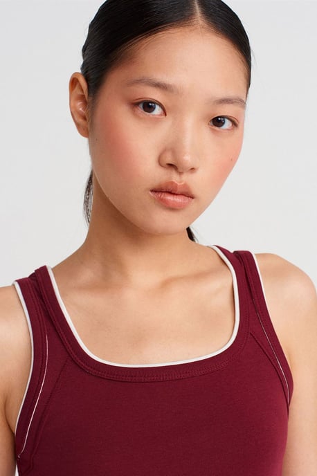 Damen Rippstrick Baumwolle Cami Bluse - Image 4