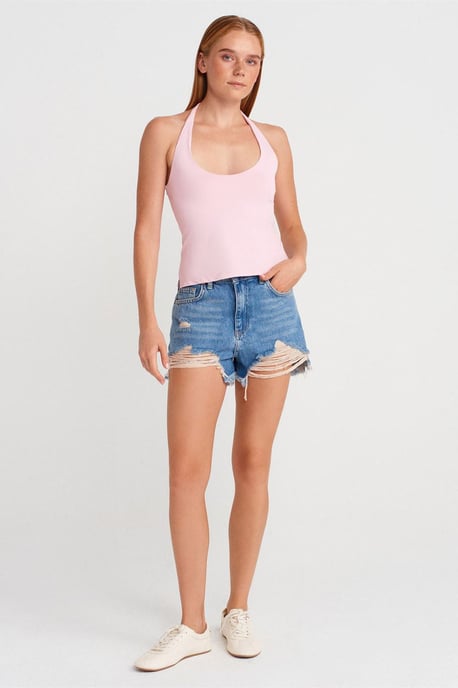 Schlankes Cut-Out-Top mit Halterhals - Image 4