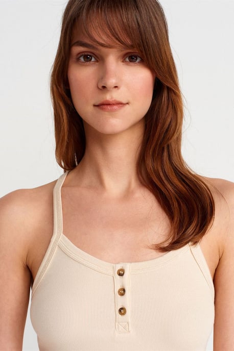 Schmale Passform Rippstrick Cami-Bluse - Image 3