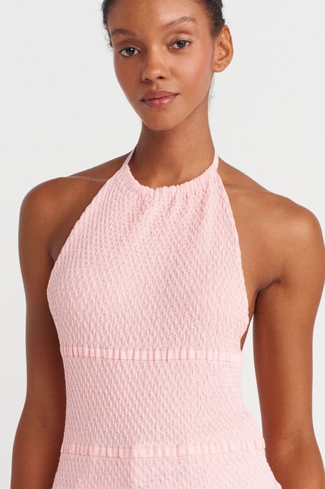 Schlanke Passform Halterneck Strickbluse - Image 3