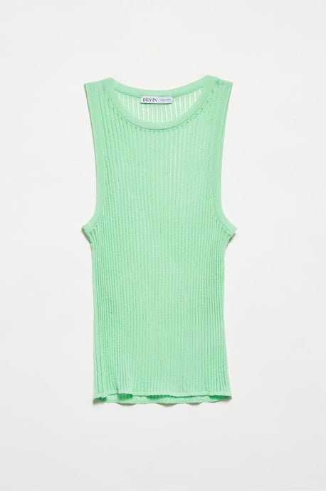 Rippstrick Ärmellose Bluse - Image 1