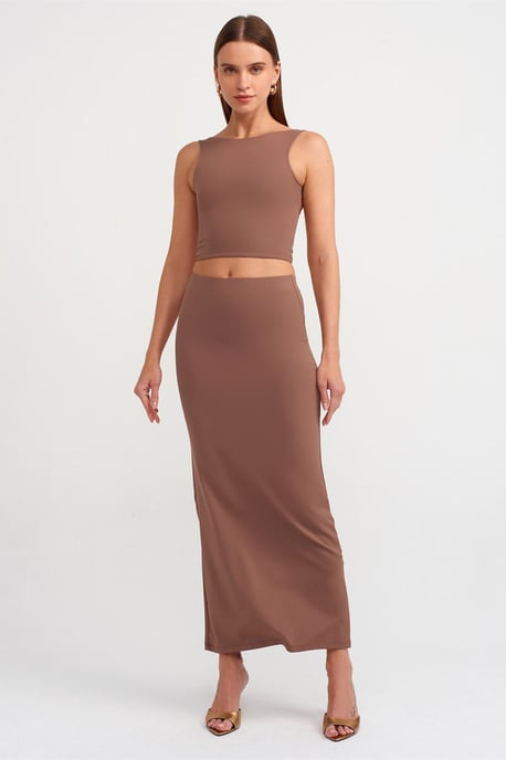 Damen ärmellose Cut-Out Crop-Bluse - Image 3