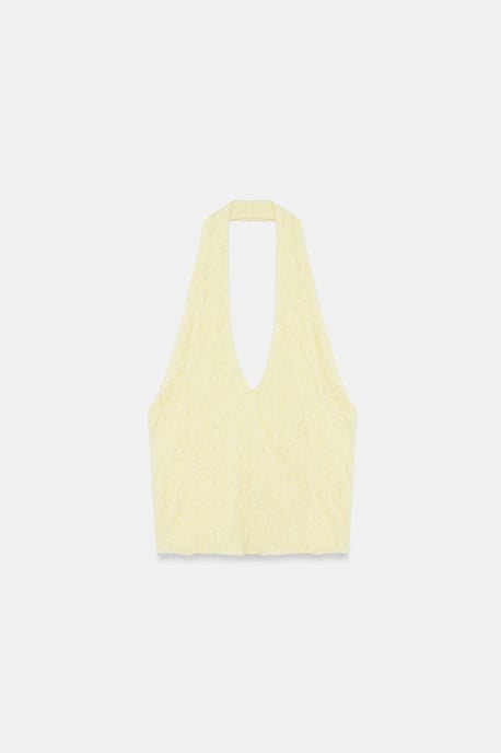 Damen Spitze Neckholder Crop Bluse - Image 5