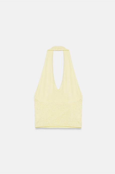 Damen Spitze Neckholder Crop Bluse - Image 6