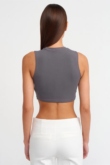 Ärmelloses Crop-Top aus Baumwolljersey - Image 2