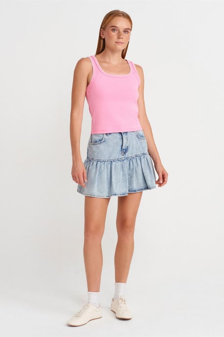 Damen Rippstrick Baumwolle Cami Bluse - Image 4