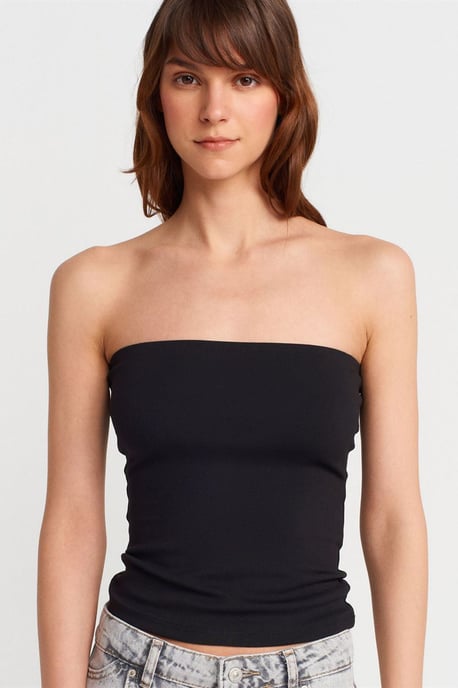 Trägerlose Slim-Fit-Jersey-Bluse - Image 3