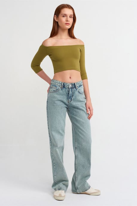 Damen Off-Shoulder Crop-Bluse - Image 3
