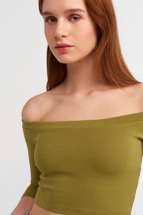 Damen Off-Shoulder Crop-Bluse - Image 4
