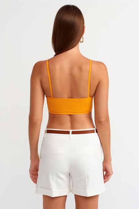 Ripp-V-Ausschnitt Cropped Bralet Top - Image 2