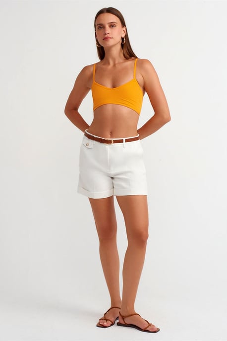 Ripp-V-Ausschnitt Cropped Bralet Top - Image 3