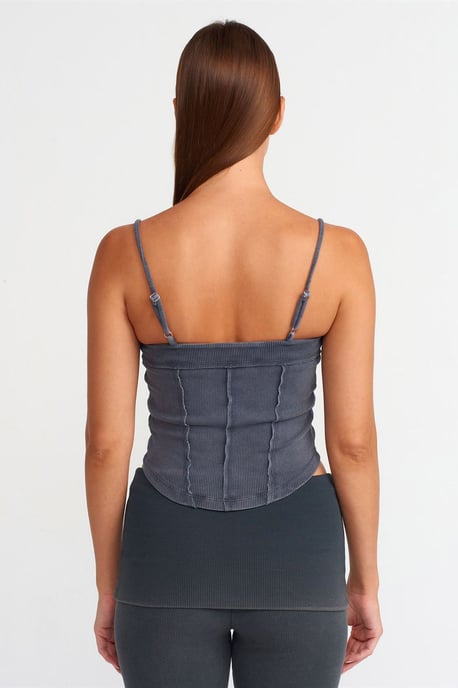 Rippiertes Square-Neck Cropped Top - Image 2