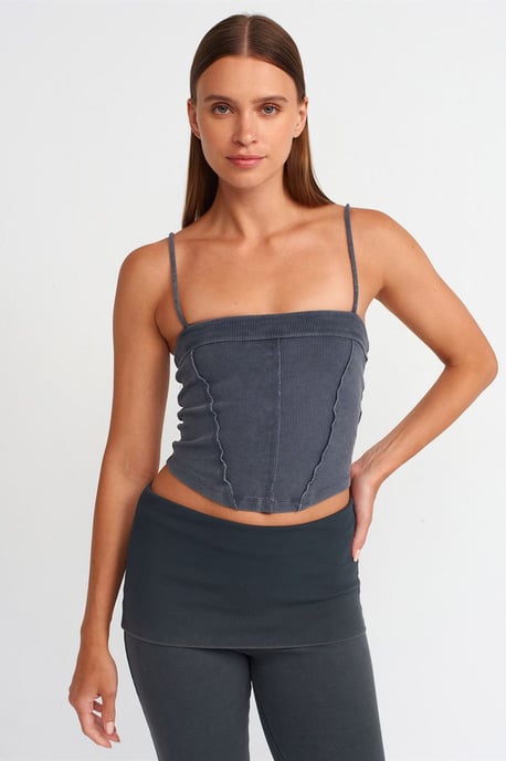 Rippiertes Square-Neck Cropped Top - Image 4