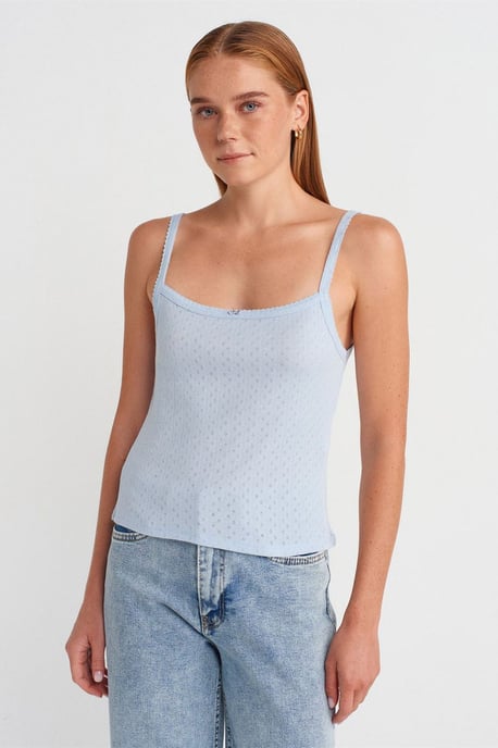 Strukturierte Baumwoll-Modal-Trägertop-Bluse - Image 1