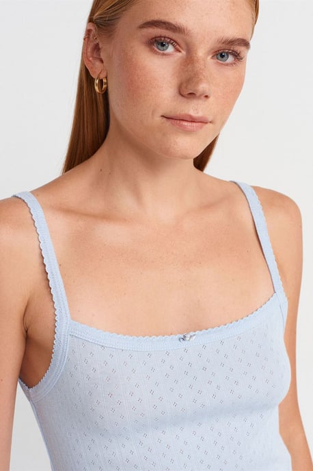 Strukturierte Baumwoll-Modal-Trägertop-Bluse - Image 3