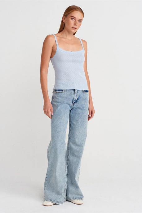 Strukturierte Baumwoll-Modal-Trägertop-Bluse - Image 4