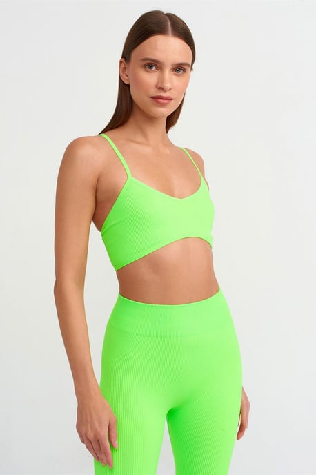 Geripptes V-Ausschnitt Crop Bralet Top - Image 4