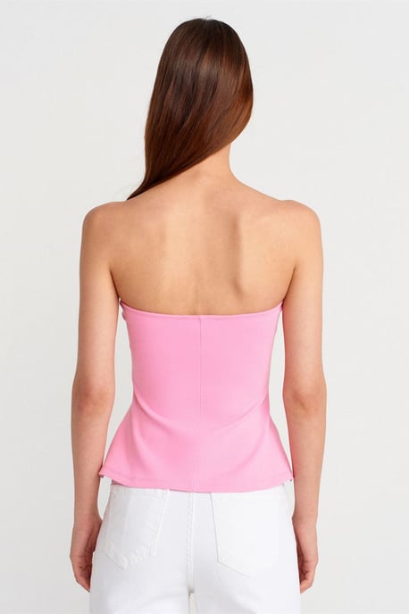 Halsferne Slim-fit Bandeau-Bluse - Image 2