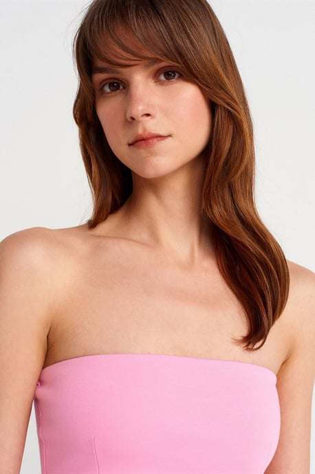 Halsferne Slim-fit Bandeau-Bluse - Image 3