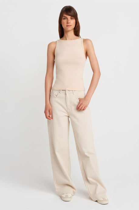 Rippstrick Halterneck Slim-Fit Bluse - Image 4