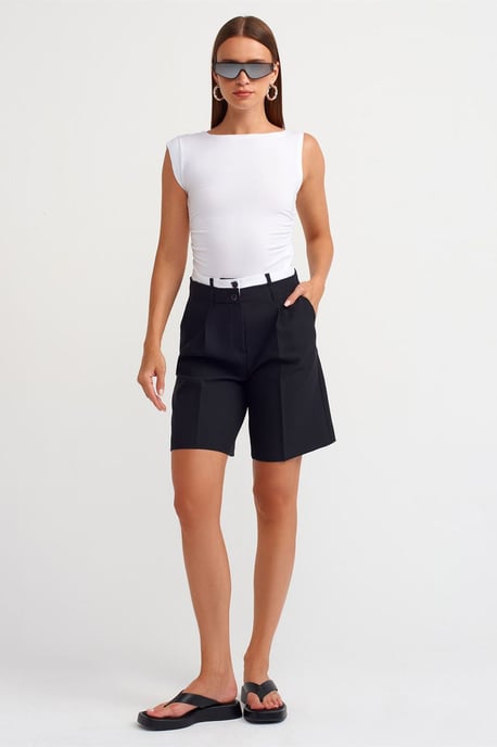 Ärmellose Boot-Ausschnitt Slim-Fit Bluse - Image 3