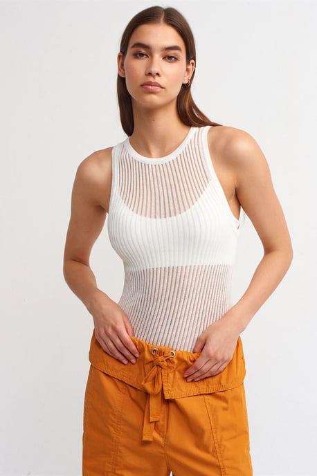 Rippstrick Ärmellose Strickbluse - Image 1