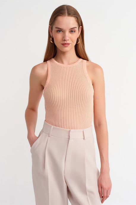 Rippstrick ärmellose Bluse - Image 1