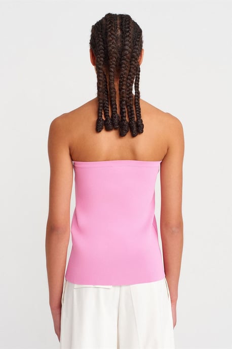 Nahtloses Rippstrick-Crop-Top mit Knöpfen - Image 2