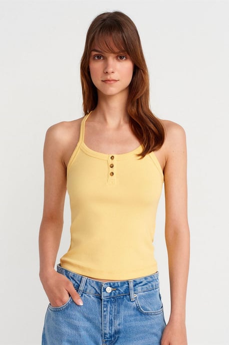 Schmale Passform Rippstrick Cami-Bluse - Image 1