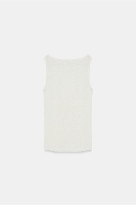Taillierte Spitzen-Ärmellose Bluse - Image 5
