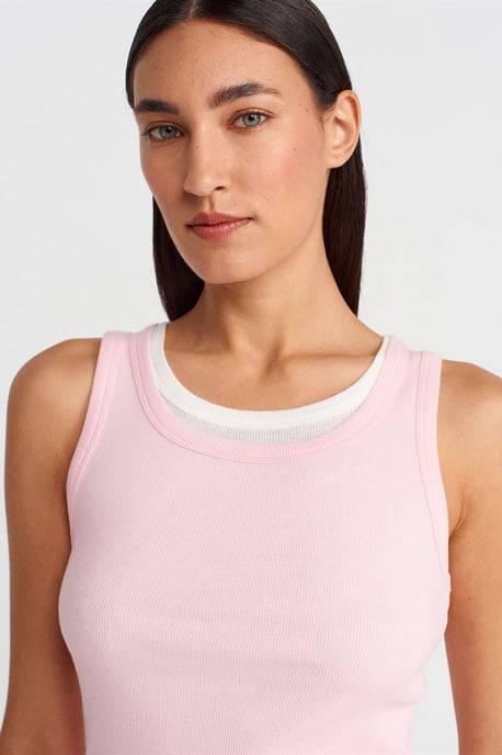 Rippstrick-Baumwoll-Ärmellose Cami-Bluse - Image 4
