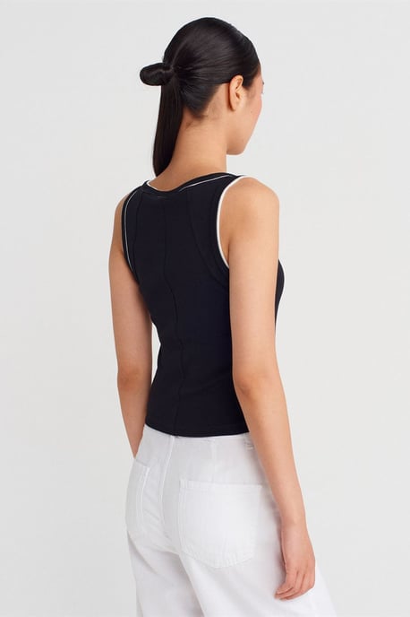 Damen Rippstrick Baumwolle Cami Bluse - Image 2