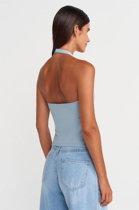 Slim Fit Halter Neck Cut-Out Top - Image 2