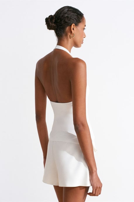Slim Fit Halter Neck Cut-Out Top - Image 2