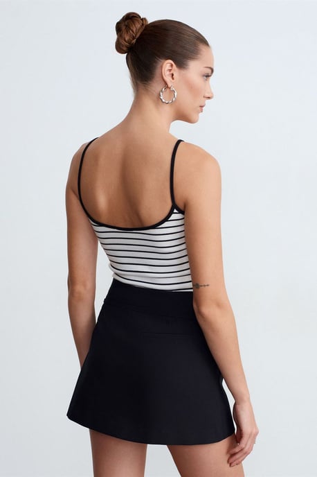 Dilvin Gestreifte ärmellose Cami-Bluse - Mehrfarbig - Image 2