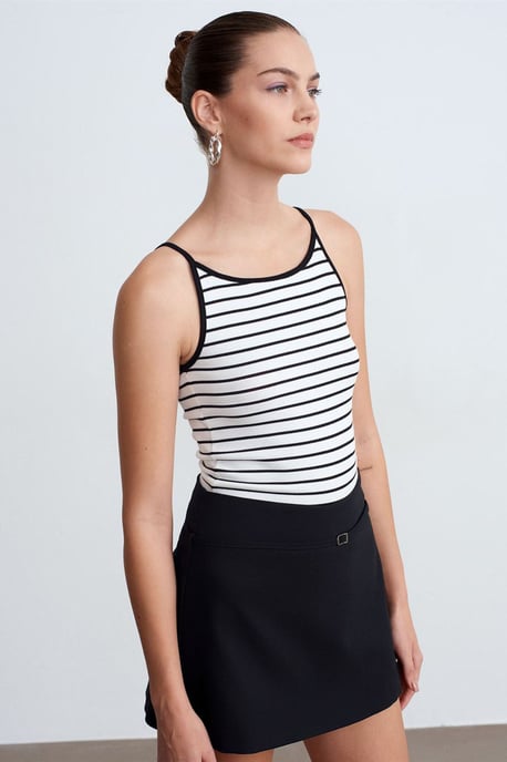 Dilvin Gestreifte ärmellose Cami-Bluse - Mehrfarbig - Image 3
