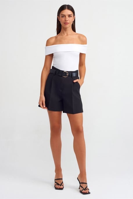 Schulterfreie Slim-Fit Jersey-Bluse - Image 3